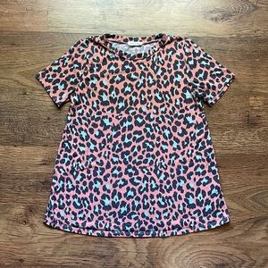 Women’s Short Sleeve Leopard Print Top